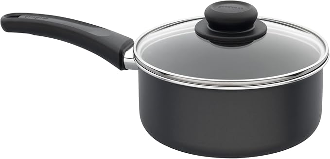 Nonstick Sauce Pan w/Lid, 2 Quart, Black