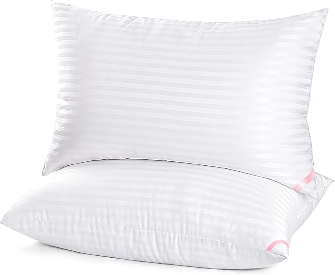 Hotel Collection Bed Pillows for Sleeping 2 Pack Queen Size，Pillows for Side and Back Sleepers,Super Soft Down Alternative Microfiber Filled Pillows,20 x 30 Inches