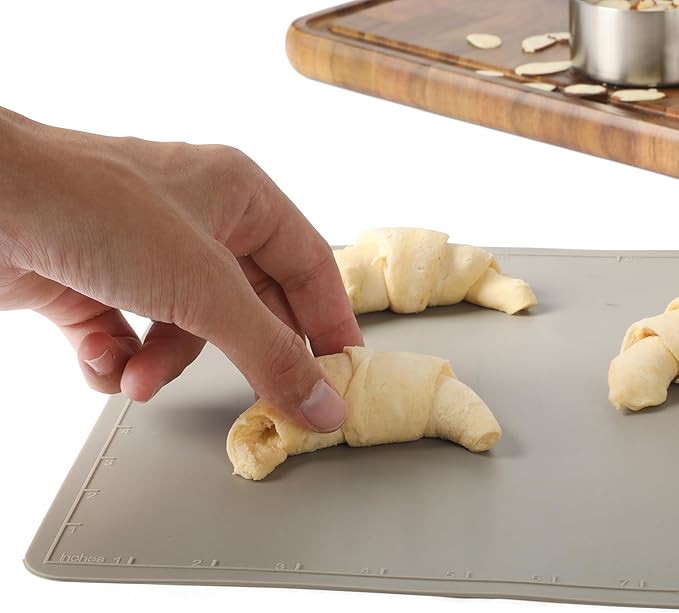 16.5 x 11 Inch Heat Resistant Kitchen Prep and Baking Mat - Taupe