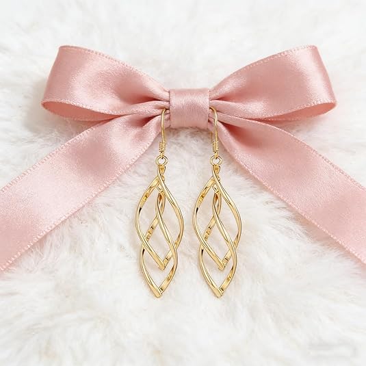 Gold Plated Earrings for Women Hypoallergenic Gold Earrings Statement Earrings for Girl Trendy Fashion Gold Jewelry Gifts Above 12 Years Old