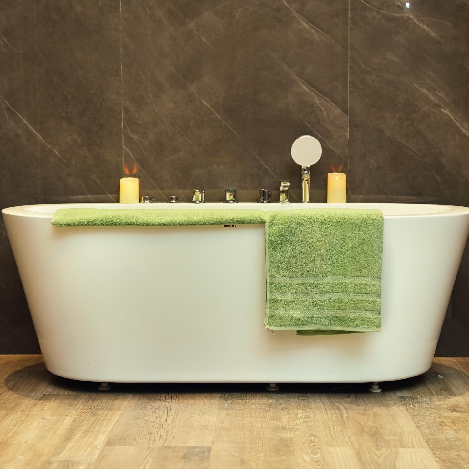 Green Bath Towels 27x54 – Pack of 4 | Soft, & Quick-Dry | Highly Absorbent 100% Ring Spun Cotton Towels for Bathroom, Spa, Home & Hotel Use