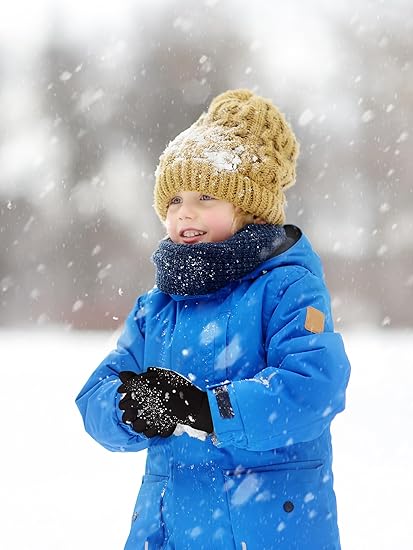 12 Pairs Kids Gloves Winter Toddler Full Fingers Knit Children Stretchy Warm Gloves Bulk for Boys Girls