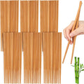 100 Pairs Bamboo Chopsticks Reusable, 9.5" Natural Unpainted Non-Slip Aisan Bamboo Chop Sticks, Lightweight Bulk Wooden Chopsticks for Home Resturant Party, Sushi, Noodles