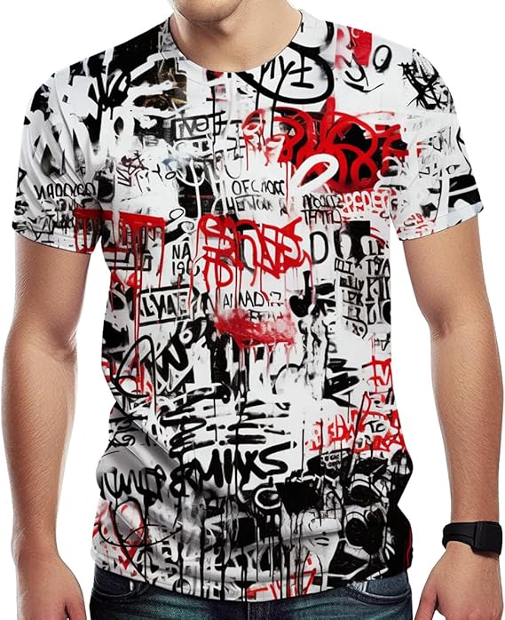Mens Hip Hop Hipster Crew Neck Short Sleeve T-Shirt