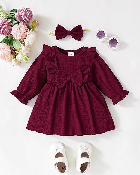 Baby Girl Dress Toddler Girls' Dresses 3 6 9 12 18 24 Months 2t 3t Girls Clothes Fall Winter Outfits