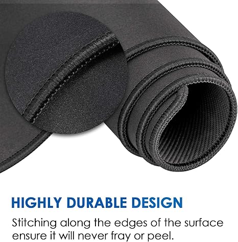 Large Gaming Mouse Pad Desk Mat, Superior Micro-Weave Cloth for Precise Mouse Control, Non-Slip Rubber Base, Stitched Edges, Water-Resistant, for Gamer, Office & Home, 31.5" x 11.8" inches