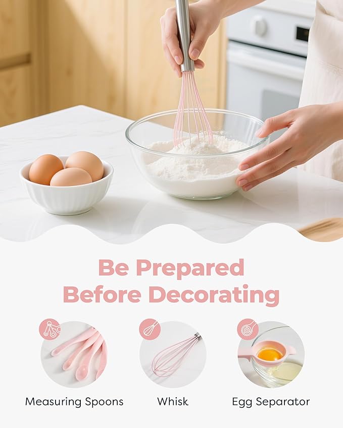 158 Pcs Cake Decorating Kit with Cake Turntable, 64 Piping Tips Set, 50+2 Pastry Bags, Frosting Spatulas, Leveler, Scrapers, Fondant Molds, and More Baking Supplies Decorating Tools