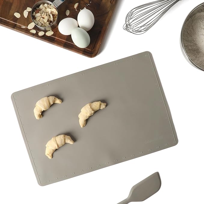 16.5 x 11 Inch Heat Resistant Kitchen Prep and Baking Mat - Taupe