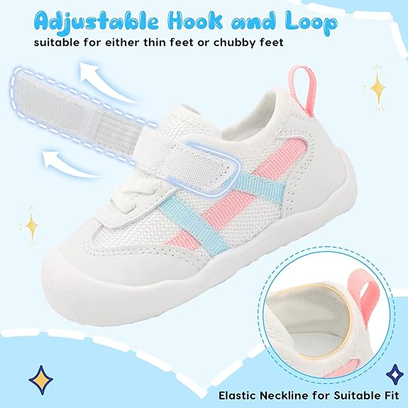 Baby Shoes Boy Girl First Walking Shoe Infant Crib Breathable Sneakers Lightweight Barefoot Shoes for Babies