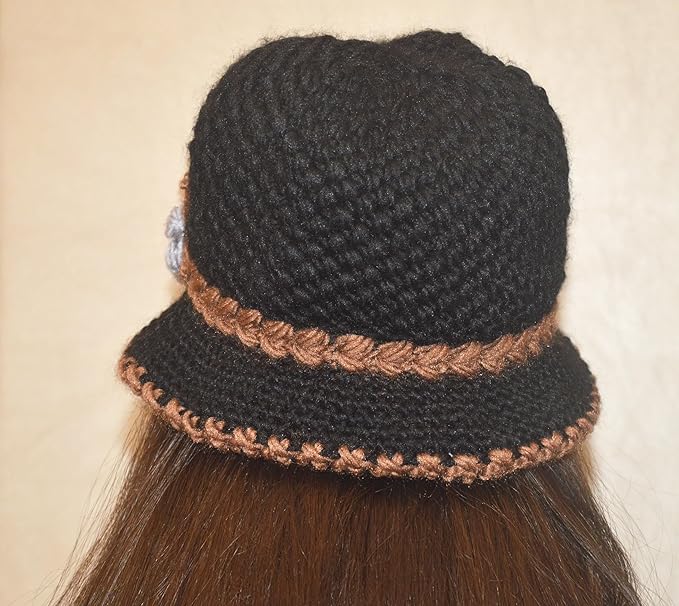 French Thicken Women's Flowers Knitted-Woolen-Hat Fashion Beanie-Hat Lady Crochet-Bucekt-Hat for Winter