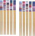 10Pairs Handmade Natural Bamboo Chopsticks Healthy Asian Japanese Korean Noodles Sushi Chopsticks set Reusable Gift Tableware-Cute Cat Drawing