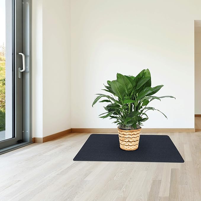 Multi-Purpose Recycled Rubber Floor Mat for Indoor or Outdoor Use, Utility Mat for Entryway, Tool Bench, Garage, Under-Sink, Patio, and Door ; 24" x 36", Black