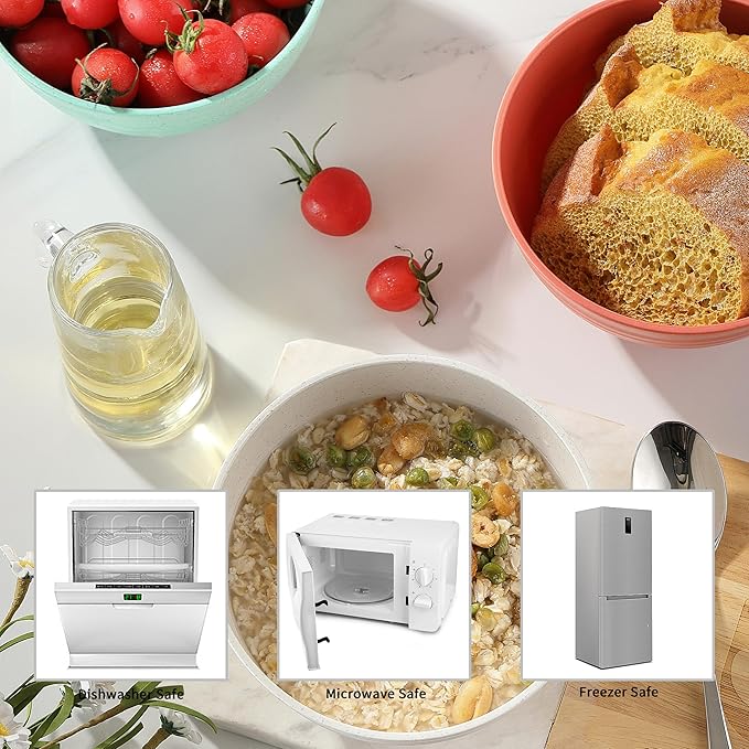 8PCS Cereal Bowl, Unbreakable Wheat Straw Cereal Bowls, Microwave & Dishwasher Safe Kitchen Bowls for Cereal, Snack, Soup, Salad and Rice, MultiColors, BPA Free, 26oz (Ser of 8)